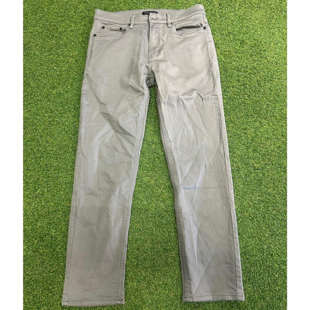 Banana Republic Mens 32x30 Gray Five Pocket Slim Straight Twill Pants